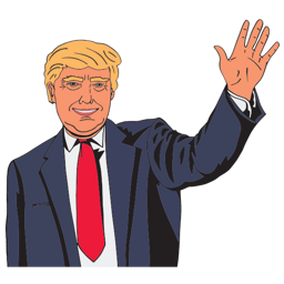 Illustration of Donald Trump waving